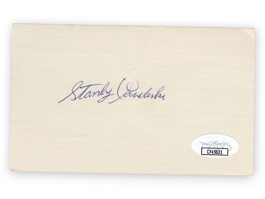 Stan Coveleski Signed Autographed 3X5 Index Card Indians Senators JSA CF45631
