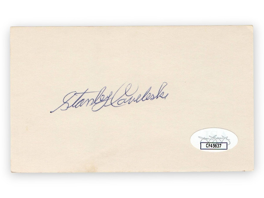 Stan Coveleski Signed Autographed 3X5 Index Card Indians Senators JSA CF45637