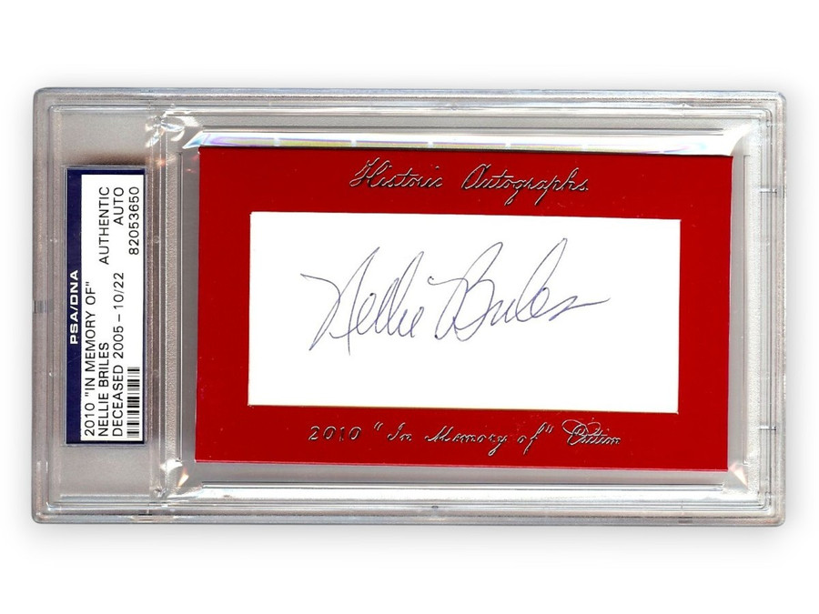 Nellie Briles Signed Autographed Cut Signature 2010 Historic Cardinals PSA 10/22