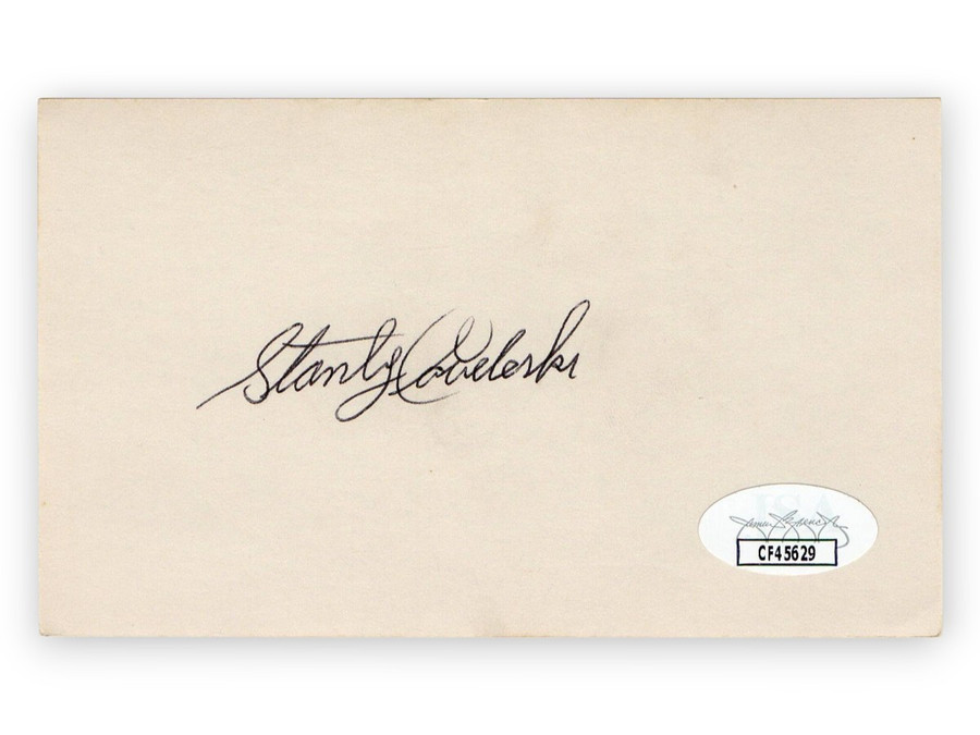 Stan Coveleski Signed Autographed 3X5 Index Card Indians Senators JSA CF45629