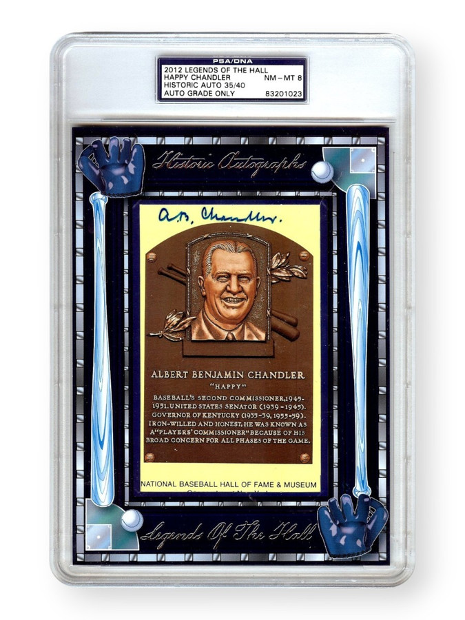 Happy Chandler Signed Autographed Hall of Fame Postcard Auto Grade 8 PSA 35/40