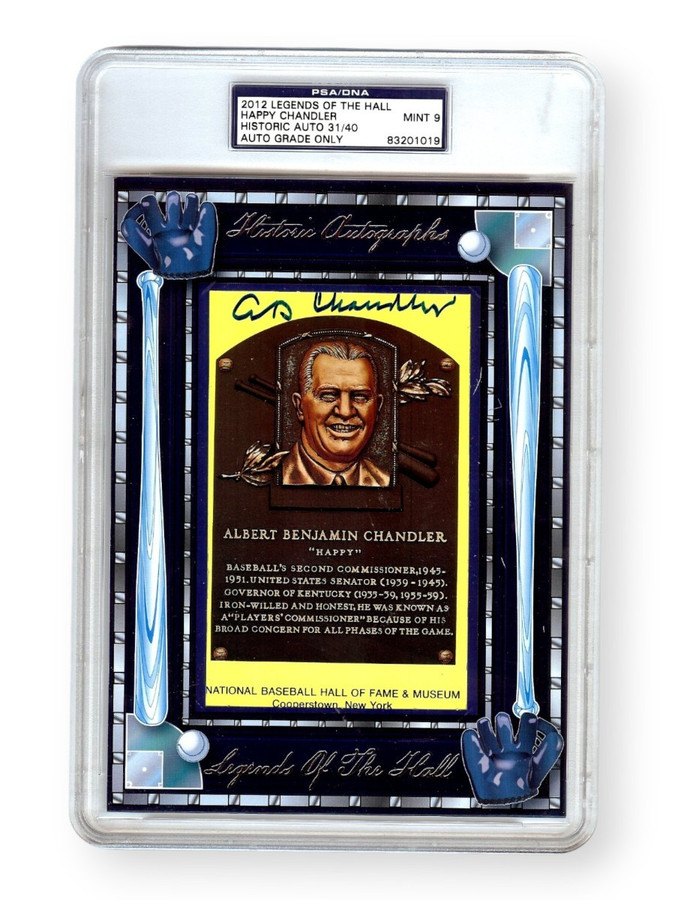 Happy Chandler Signed Autographed Hall of Fame Postcard Auto Grade 9 PSA 31/40
