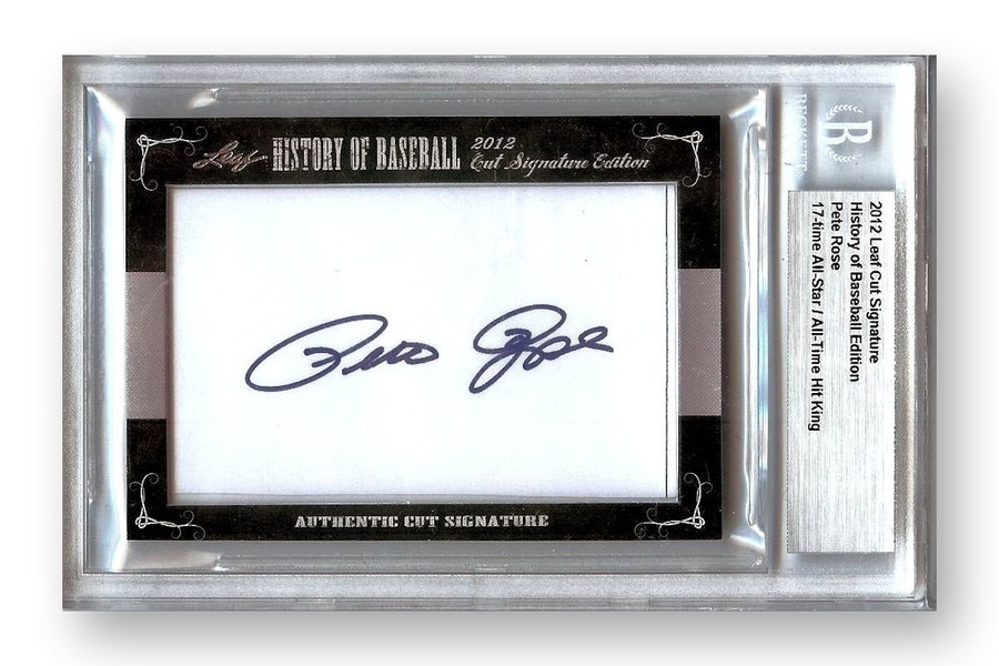 Pete Rose Signed Autographed Cut Signature 2012 Leaf History of Baseball BAS