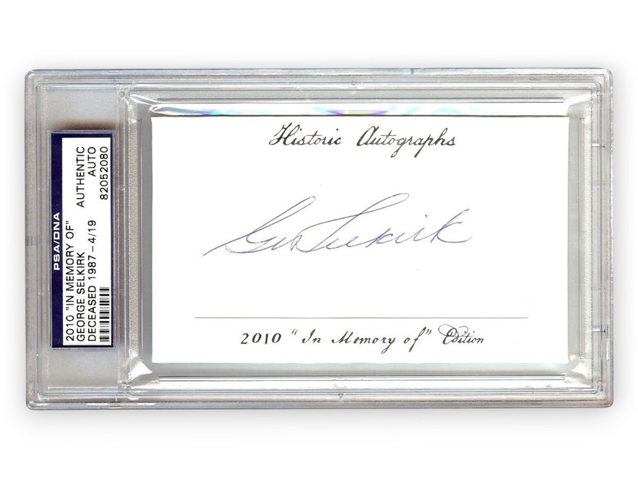 George Selkirk Autograph Cut Signature 2010 Historic Autographs Yankees PSA 4/19
