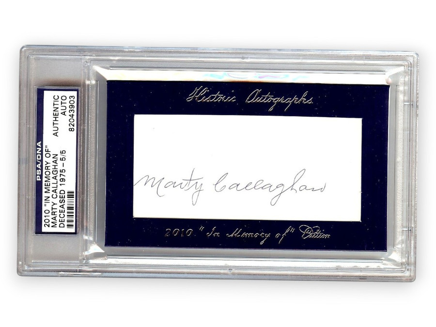 Marty Callaghan Autographed Cut Signature 2010 Historic Autographs Cubs PSA 5/5