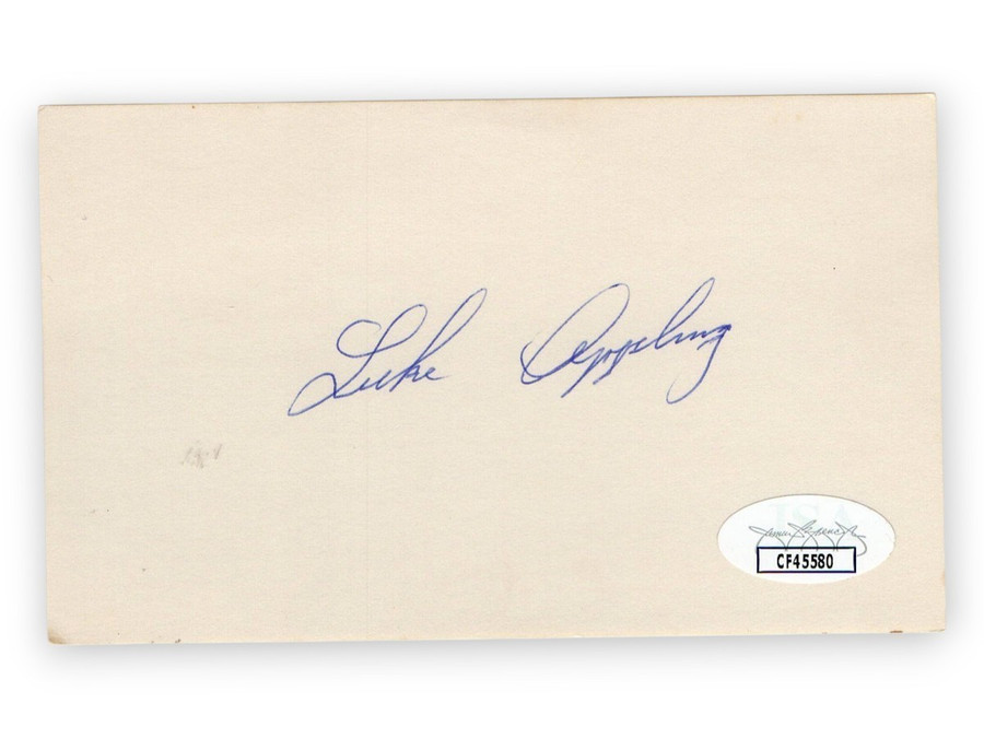Luke Appling Signed Autograph 3X5 Index Card White Sox Hall of Famer JSA CF45580