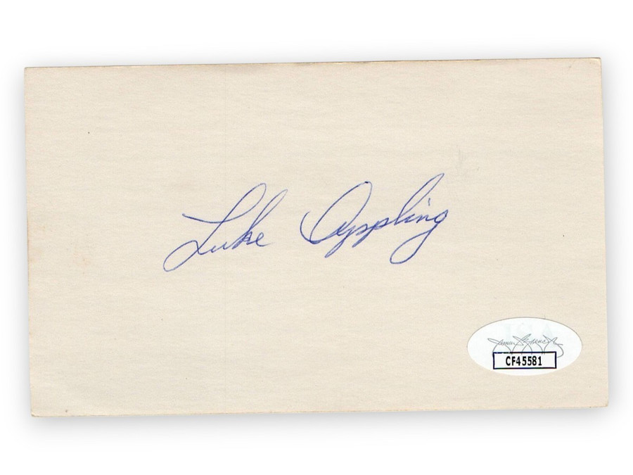 Luke Appling Signed Autograph 3X5 Index Card White Sox Hall of Famer JSA CF45581