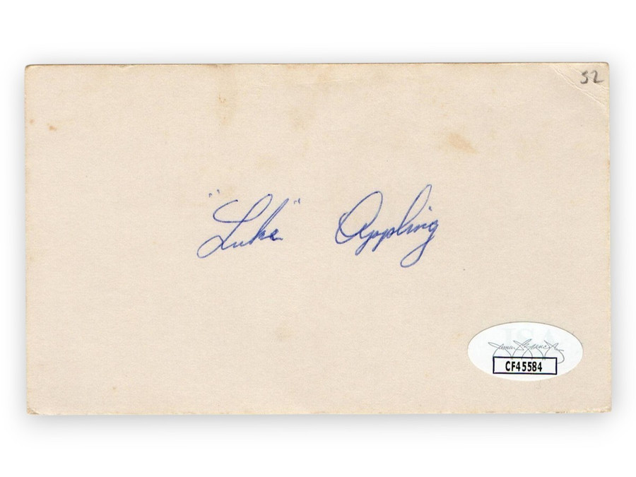 Luke Appling Signed Autograph 3X5 Index Card White Sox Hall of Famer JSA CF45584