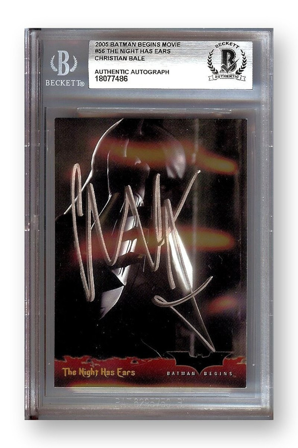 Christian Bale Signed Autographed Trading Card Batman Begins #56 BAS 7486