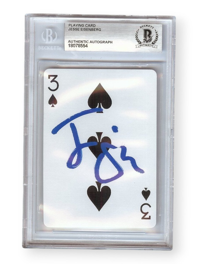 Jesse Eisenberg Signed Autographed Playing Card Now You See Me 3 Spades BAS 554