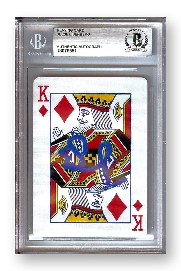 Jesse Eisenberg Signed Autograph Playing Card Now You See Me King Diamonds BAS B