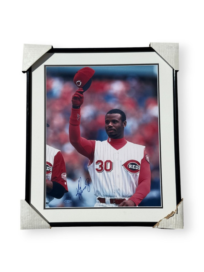 Ken Griffey Jr. Signed Autographed 16x20 Photo Reds 49/130 Framed UDA BAG36580
