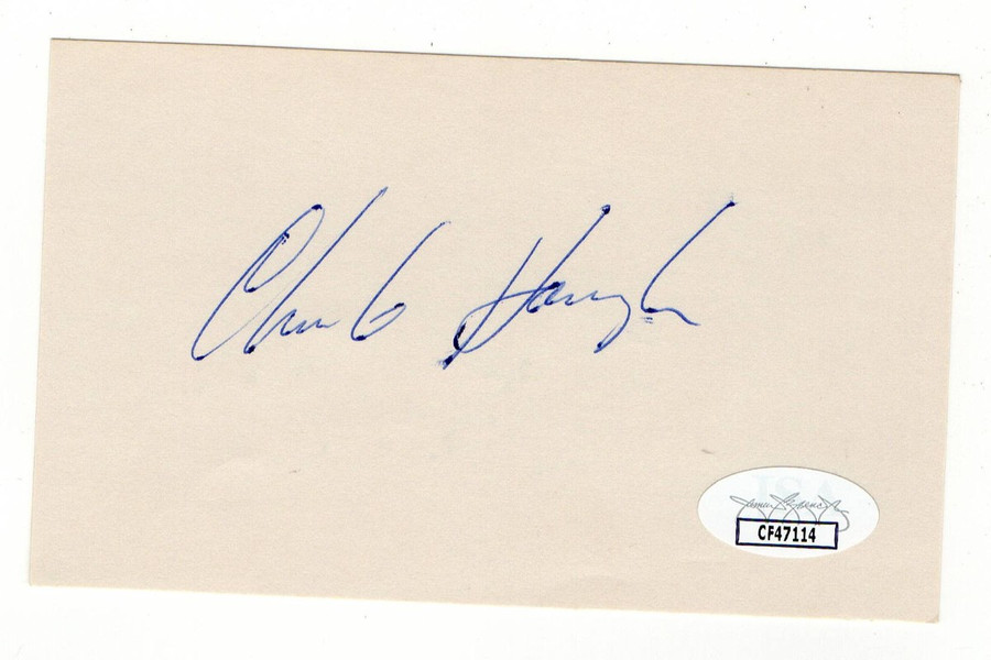 Charlie Hough Signed Autographed 3X5 Index Card White Sox Rangers JSA CF47114
