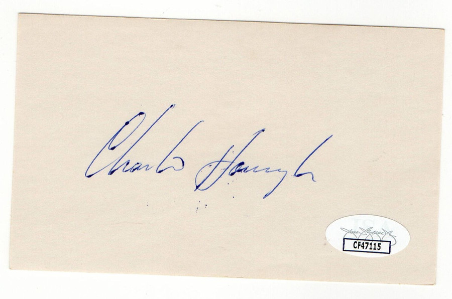 Charlie Hough Signed Autographed 3X5 Index Card White Sox Rangers JSA CF47115