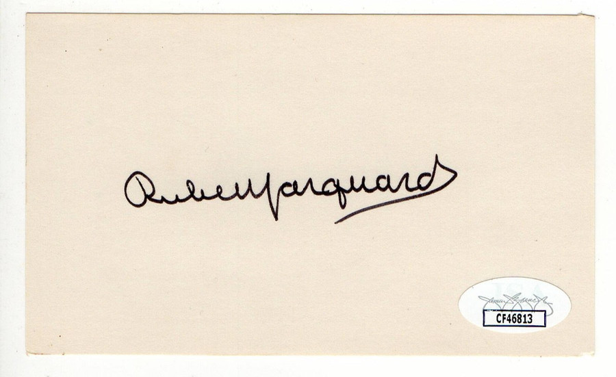 Rube Marquard Signed Autographed 3X5 Index Card Giants Braves HOFer JSA CF46813