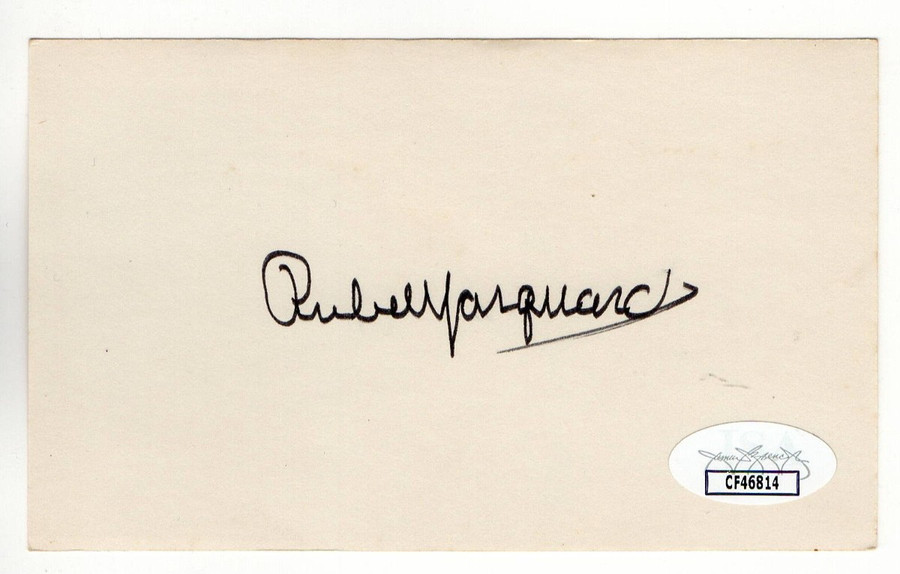 Rube Marquard Signed Autographed 3X5 Index Card Giants Braves HOFer JSA CF46814