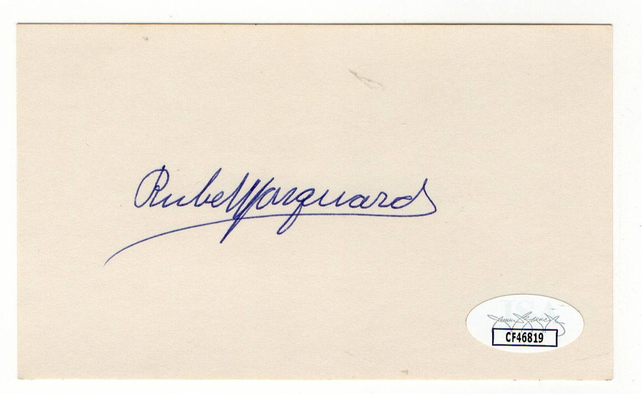 Rube Marquard Signed Autographed 3X5 Index Card Giants Braves HOFer JSA CF46819