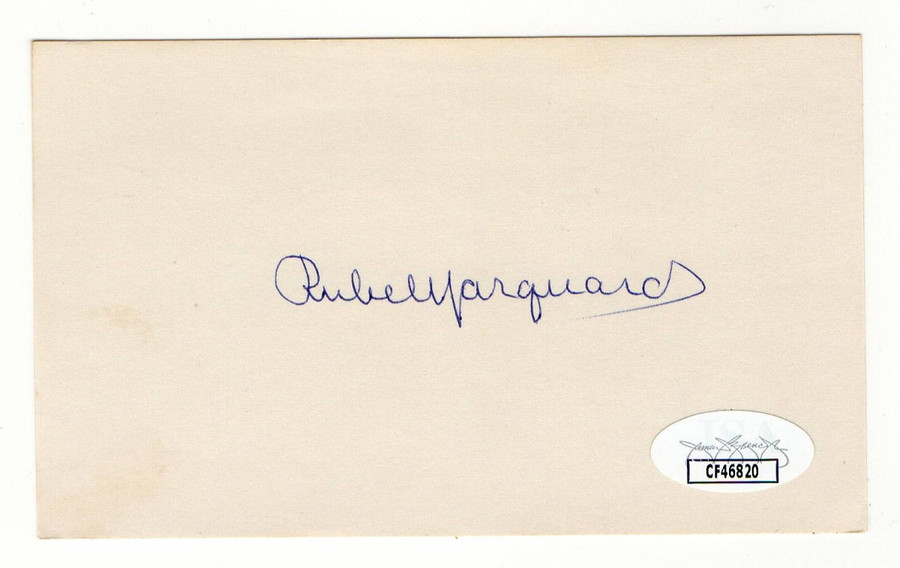 Rube Marquard Signed Autographed 3X5 Index Card Giants Braves HOFer JSA CF46820
