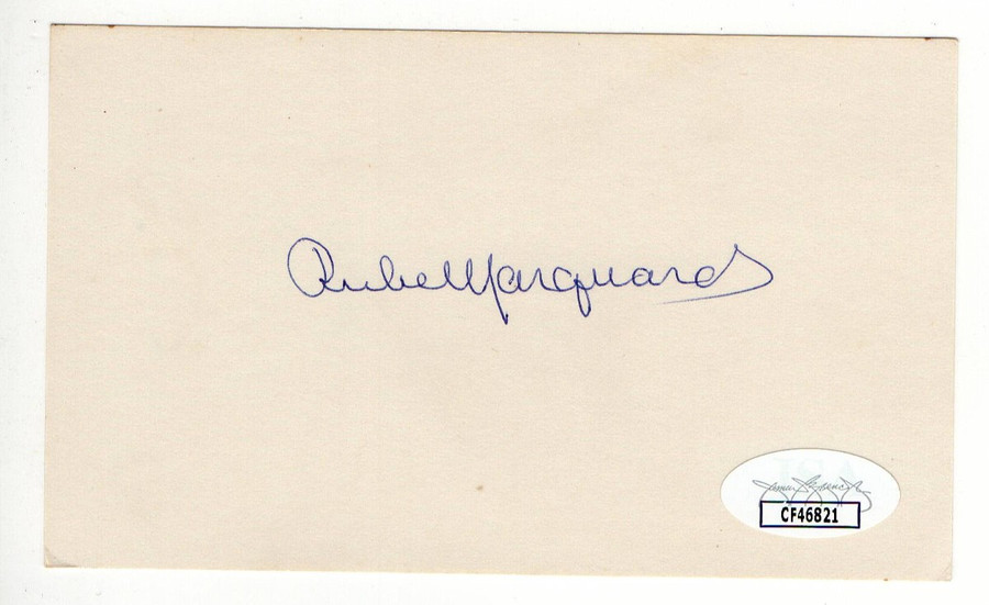 Rube Marquard Signed Autographed 3X5 Index Card Giants Braves HOFer JSA CF46821