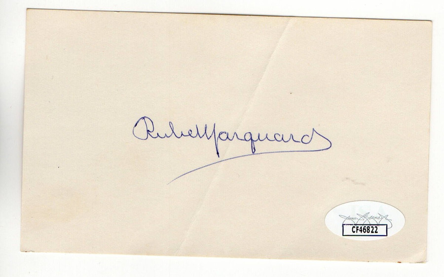 Rube Marquard Signed Autographed 3X5 Index Card Giants Braves HOFer JSA CF46822