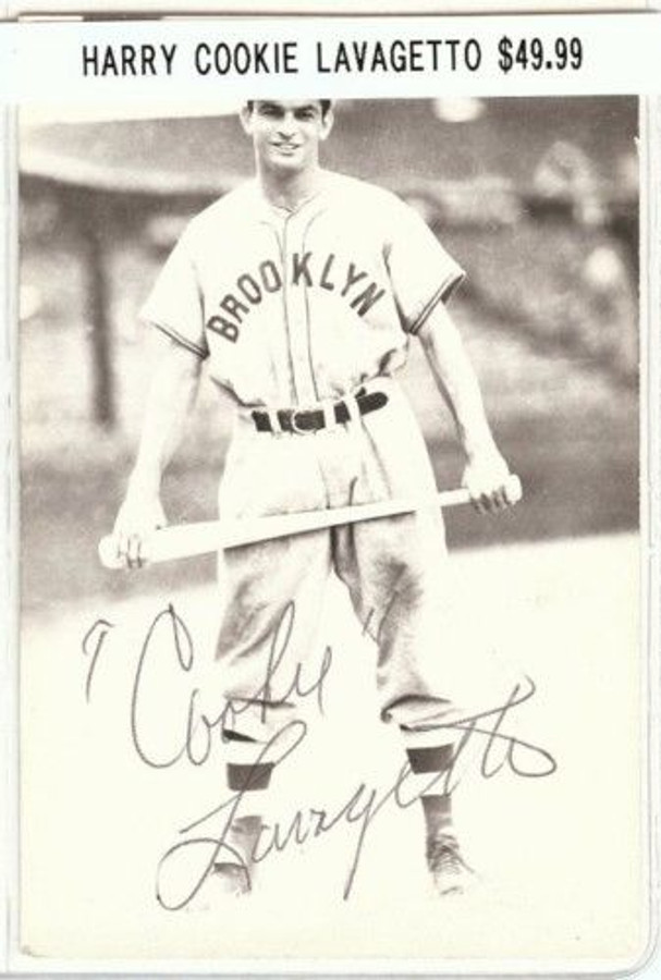 Harry Cookie Lavagetto Signed Vintage Postcard Auto