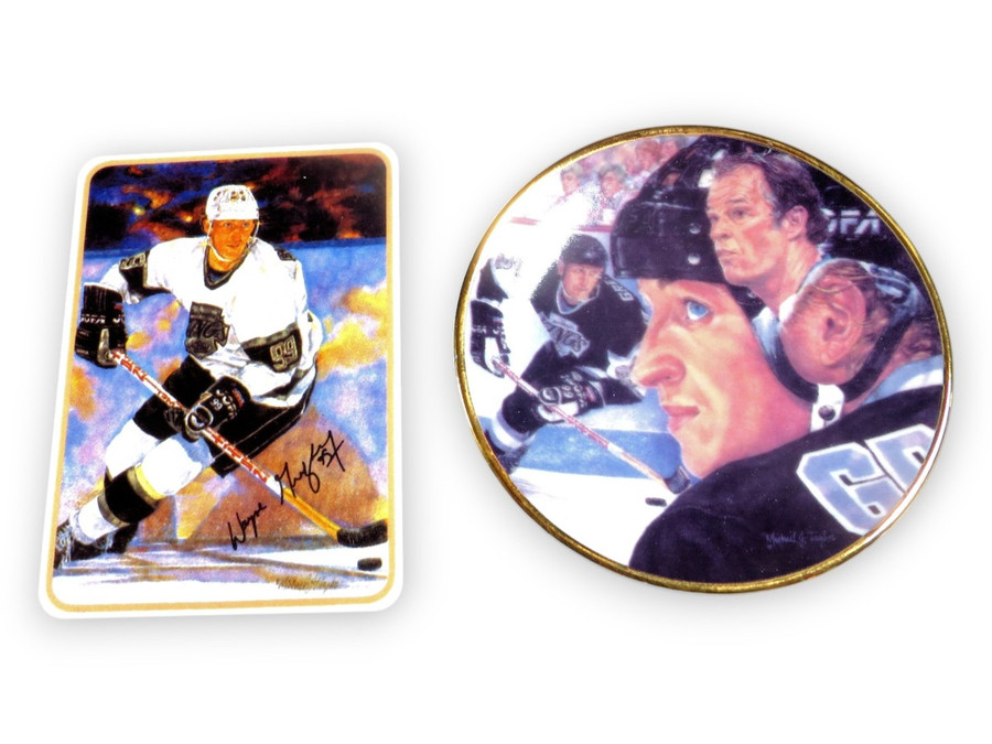 Wayne Gretzky Unsigned Porcelain Card and Mini Plate Kings Gartlan