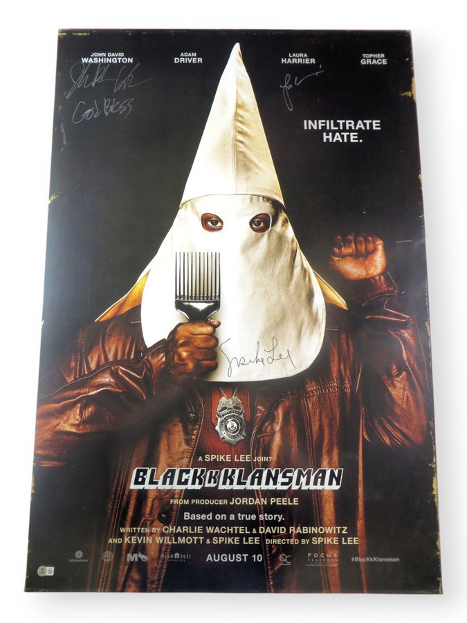 BlacKkKlansman Signed Autographed 27X40 Poster Spike Lee Washington +1 BAS LOA