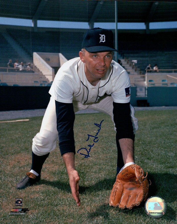 Dick Tracewski Signed 8X10 Photo Autograph Detroit Tigers Pose w/Glove Auto COA