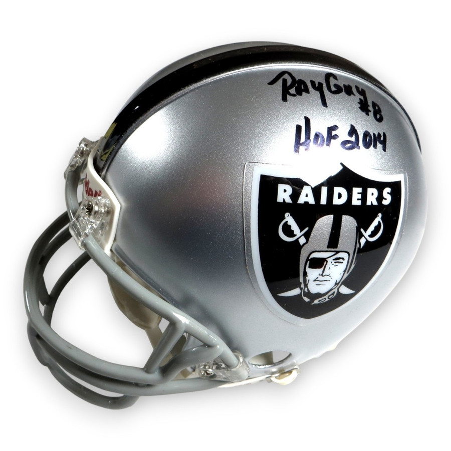 Ray Guy Signed Autographed Mini Helmet Raiders "HOF 2014" Inscribed JSA CG44739