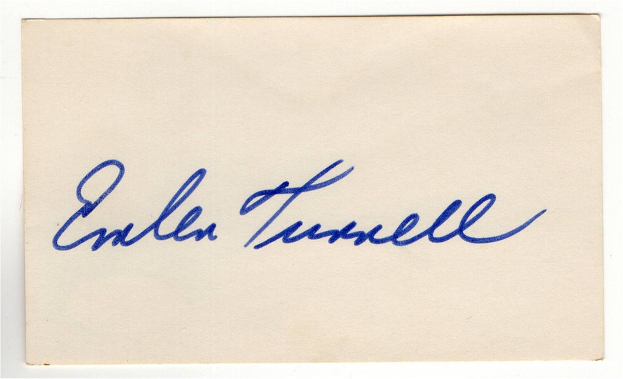 Emlen Tunnell Signed Autographed 3X5 Index Card Giants Packers HOFer JSA ZZ48087