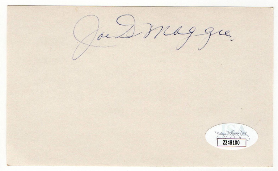 Joe DiMaggio Signed Autographed 3X5 Index Card Yankees Legend HOFer JSA ZZ48100