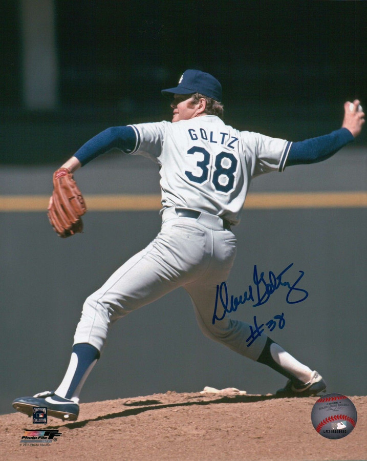 Dave Goltz Signed 8X10 Photo "#38" Autograph LA Dodgers Road Wind-Up Auto w/COA