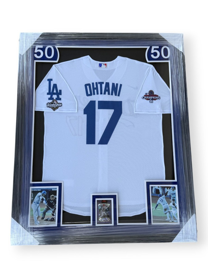 Shohei Ohtani Signed Autographed Vibrance Leaf Card  Dodgers Jersey Framed