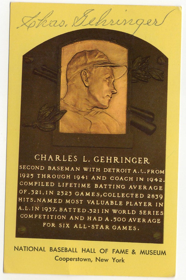 Charlie Gehringer Signed Autographed HOF Postcard Tigers Legend JSA CF46691