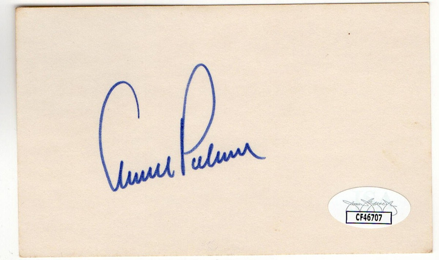 Arnold Palmer Signed Autographed Index Card PGA Golf Legend JSA CF46707