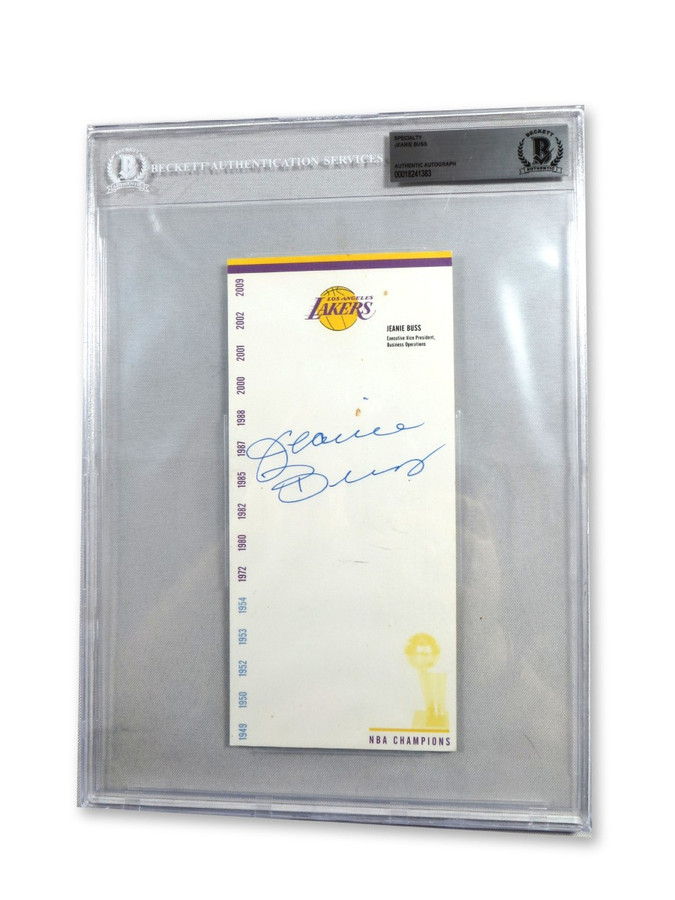 Jeanie Buss Signed Autographed Cut Signature Lakers Executive BAS Encased