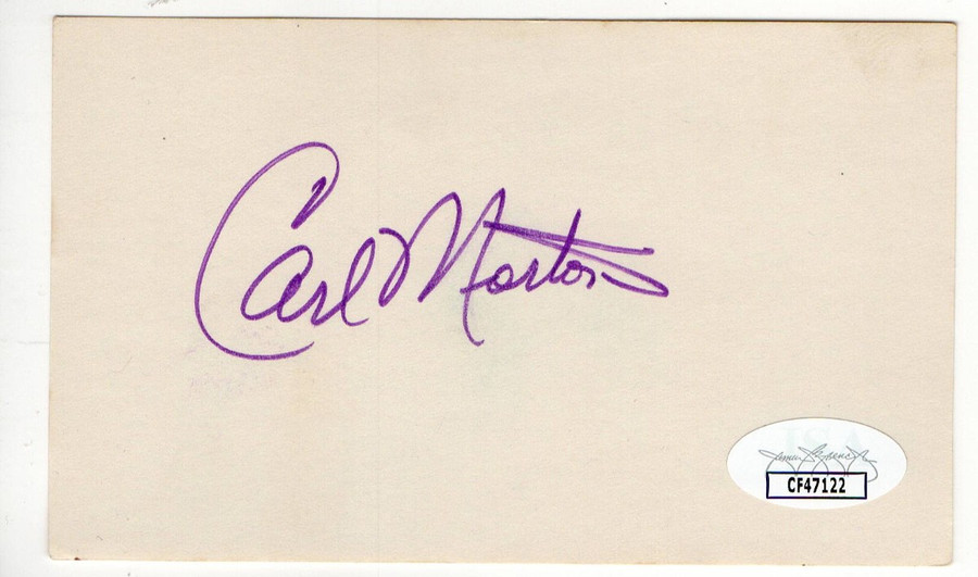 Carl Morton Signed Autographed Index Card Expos Braves JSA CF47122