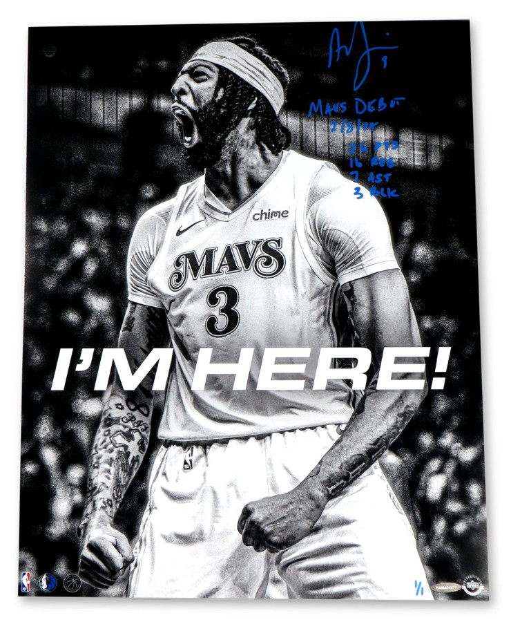 Anthony Davis Signed Autographed 16X20 Photo Mavericks I'm Here w/Stats 1/1 UDA
