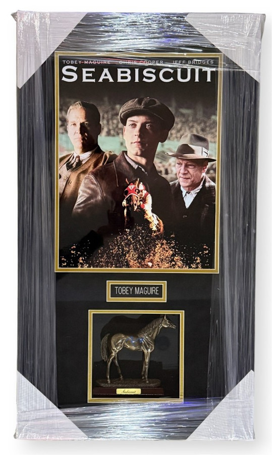 Tobey Maguire Signed Autographed Horse Statue Seabiscuit Framed BAS AE48477