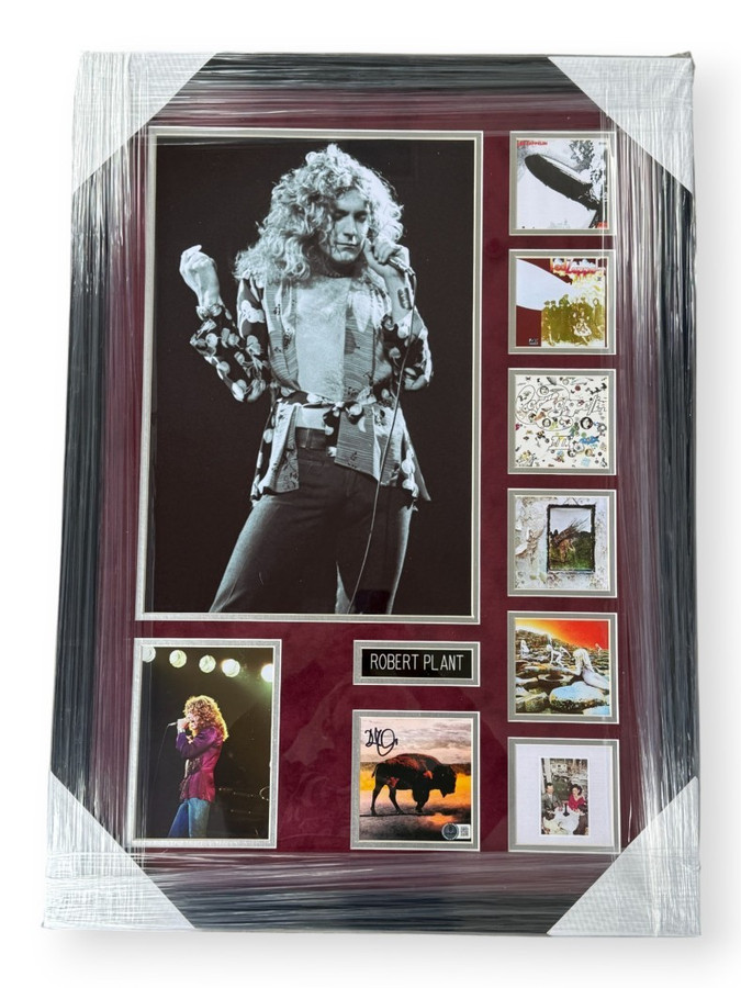 Robert Plant Signed Autographed CD Insert Stairway To Heaven Custom Framed BAS