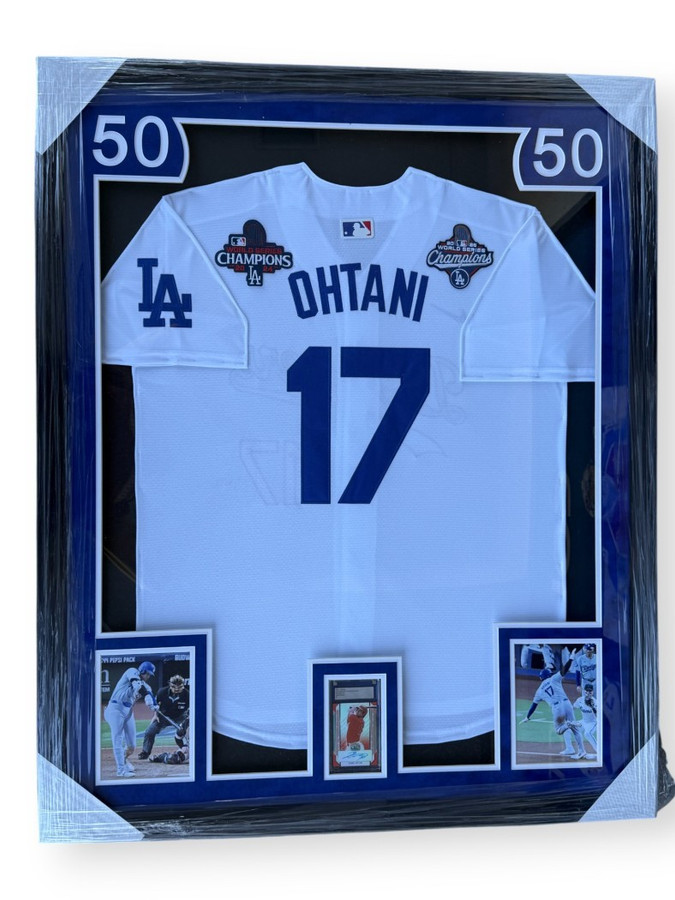 Shohei Ohtani Signed Autographed Prismatic Red 1/1 Card Dodgers Framed LEAF