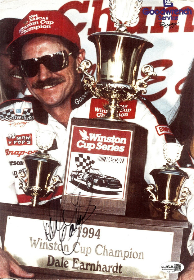 Dale Earnhardt Signed Autographed 8X11.5 Photo 1994 Winston Cup JSA CI51477