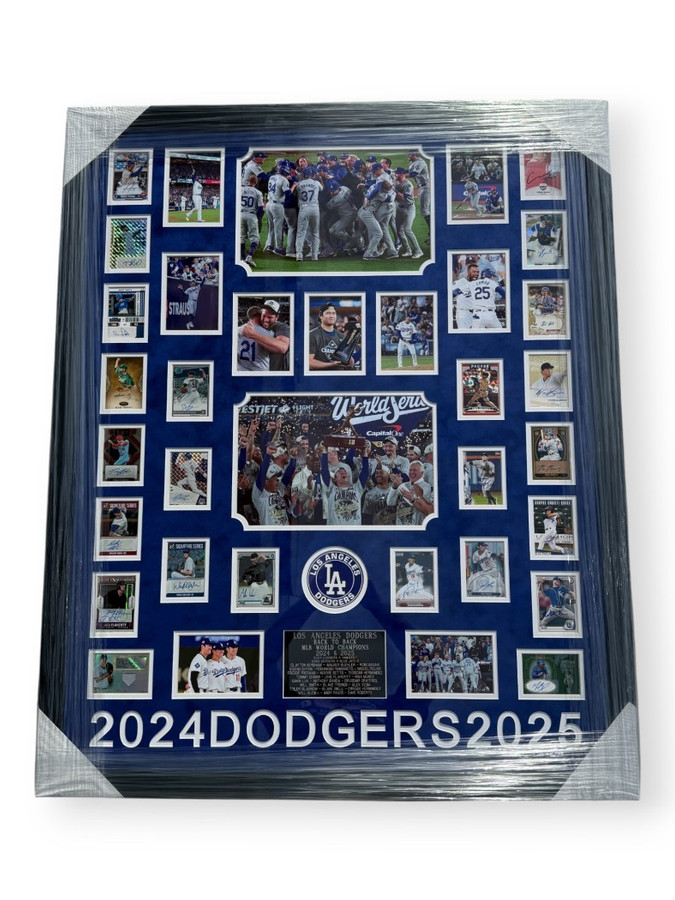 2024-25 Dodgers WS Champs Signed Collage Shohei Ohtani Betts Freeman +21 PSA