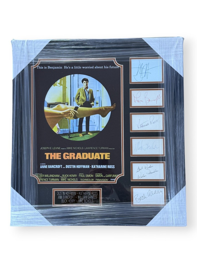 The Graduate Signed Cast Cuts Dustin Hoffman Katharine Ross +4 Framed BAS