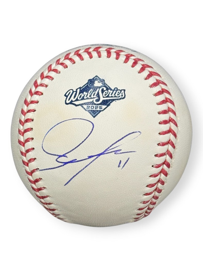 Roki Sasaki Signed Autographed 2025 World Series Baseball Dodgers Fanatics