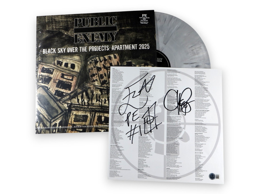 Flavor Flav Chuck D Dual Autographed Album Insert Public Enemy /300 BAS BU81822