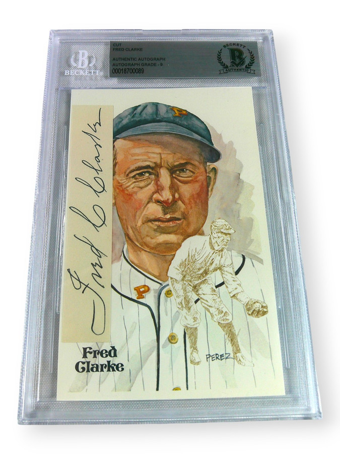 Fred Clarke Signed Autographed Cut Signature w/Postcard HOFer 9 Auto BAS 0089