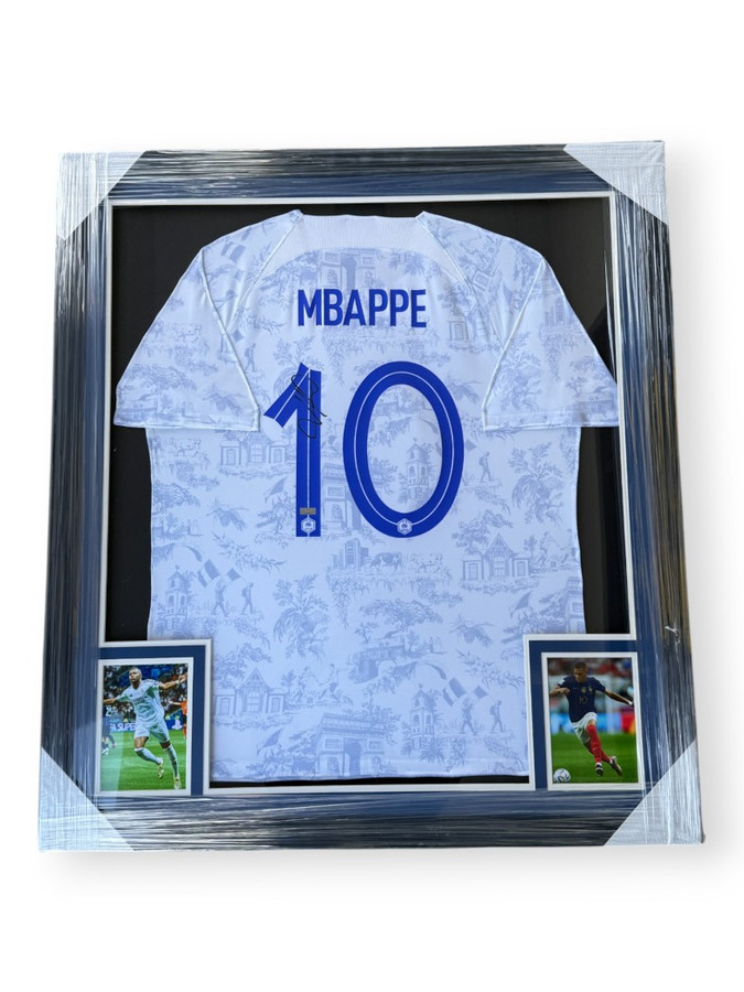 Kylian Mbappe Signed Autographed France National Team Replica Jersey Framed PSA