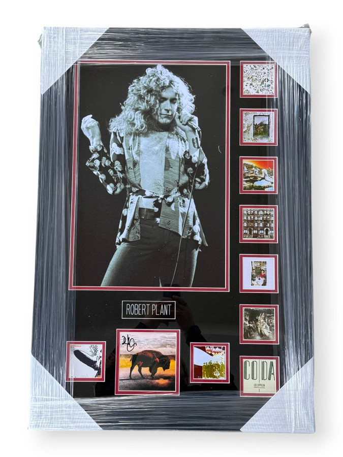 Robert Plant Signed Autographed CD Insert Saving Grace Collage Framed BAS