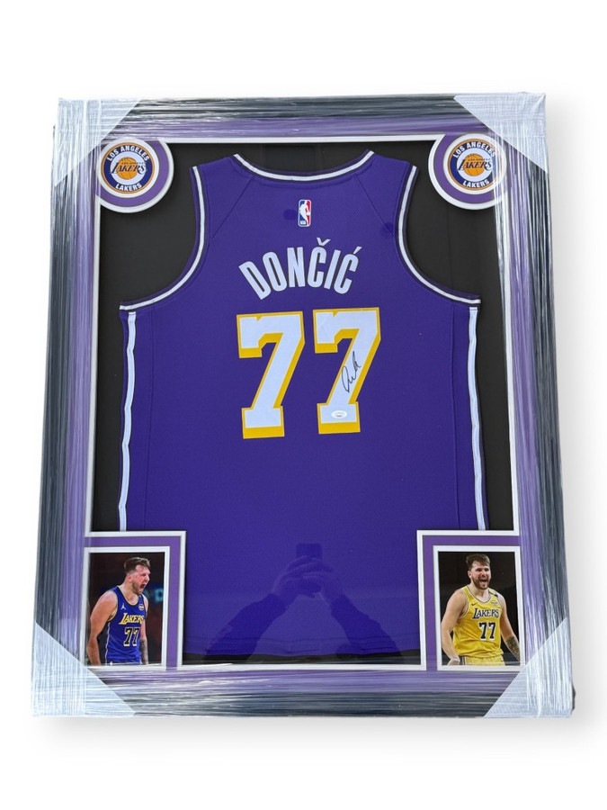 Luka Doncic Signed Autographed Purple Jersey Lakers Cusotm Framed JSA